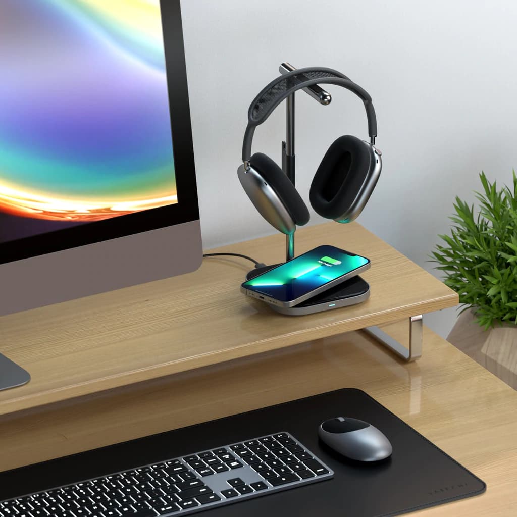 2-in-1 Headphone Stand with Wireless Charger hover image
